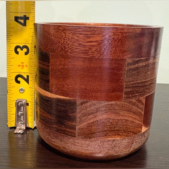 Wooden Danish  8 Coaster Set with Holder Neutral Tableware - Picture 5 of 7